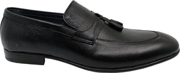 Zerhan 312 Erkek Siyah Hakiki Deri Loafer Ayakkabı - Image 1