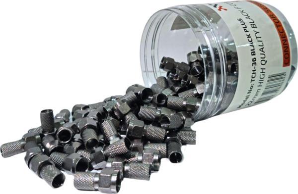 RG6 22mm Siyah Konnektör Kutulu 100 Adet - Image 1