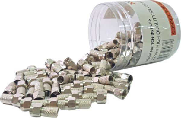 Contalı F Konnektör Rg6 Premium 22mm Kutulu  (100Adet) - Image 1