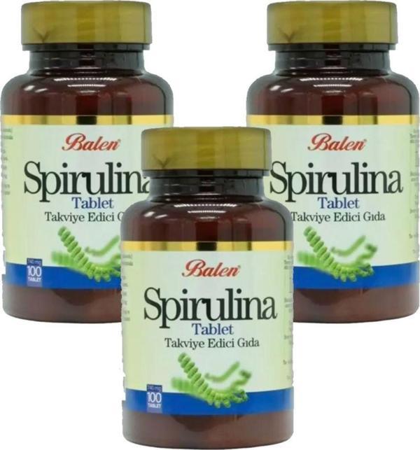 Balen 3 Adet Balen Spirulina Tablet 100 Adet 700 Mg Yosun Hapı - Image 1
