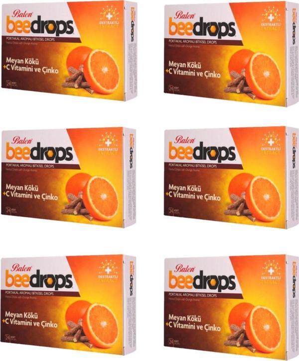 Balen 6'Lı Meyan Kökü&Çinko&C Vitamini Portakal Aromalı Drops 24 Drops - Image 1
