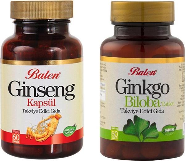 Balen Zindelik Ve Enerji Seti Kırmızı Ginseng Kapsül + Ginkgo Biloba Tablet - Image 1