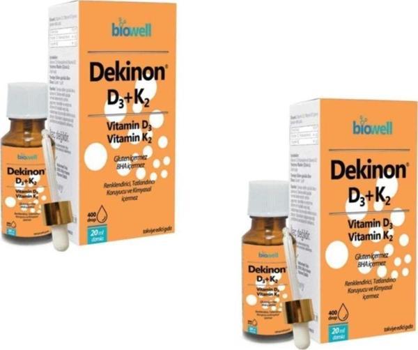 Biowell Dekinon D3 + K2 Vitamini Damla 20 Ml 2 Adet - Image 1