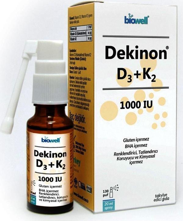 Biowell Dekinon D3+K2 Vitamini Sprey 138 Puff 20 Ml - Image 1