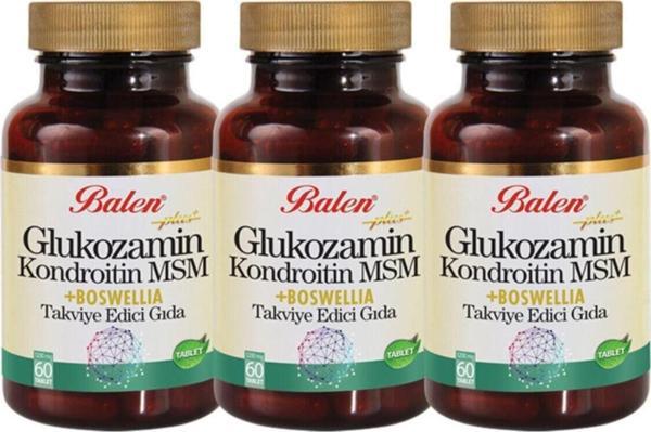 Balen Glukozamin Kondroitin Msm Boswelia Tablet 60 - 1200 Mg X 3 Adet - Image 1