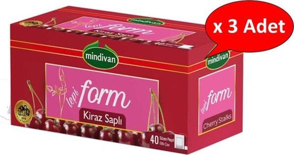 Mindivan Mindivan Kiraz Saplı Form Çayı 1.5 Gr X 40 Süzen Poşet X 3 Adet - Image 1