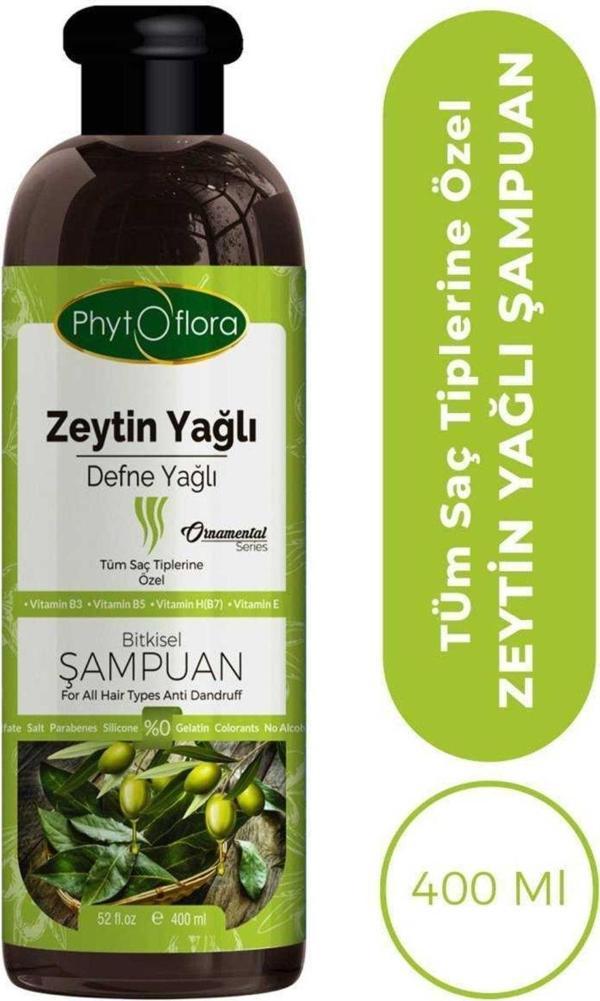 Phytoflora Kumraldede Market Tuzsuz Tüm Saç Tiplerine Özel Zeytinyağlı Bitkisel Şampuan 400 Ml - Image 1