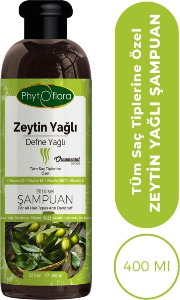 Phytoflora Tuzsuz Tüm Saç Tiplerine Özel Zeytinyağlı Bitkisel Şampuan 400Ml - Image 1