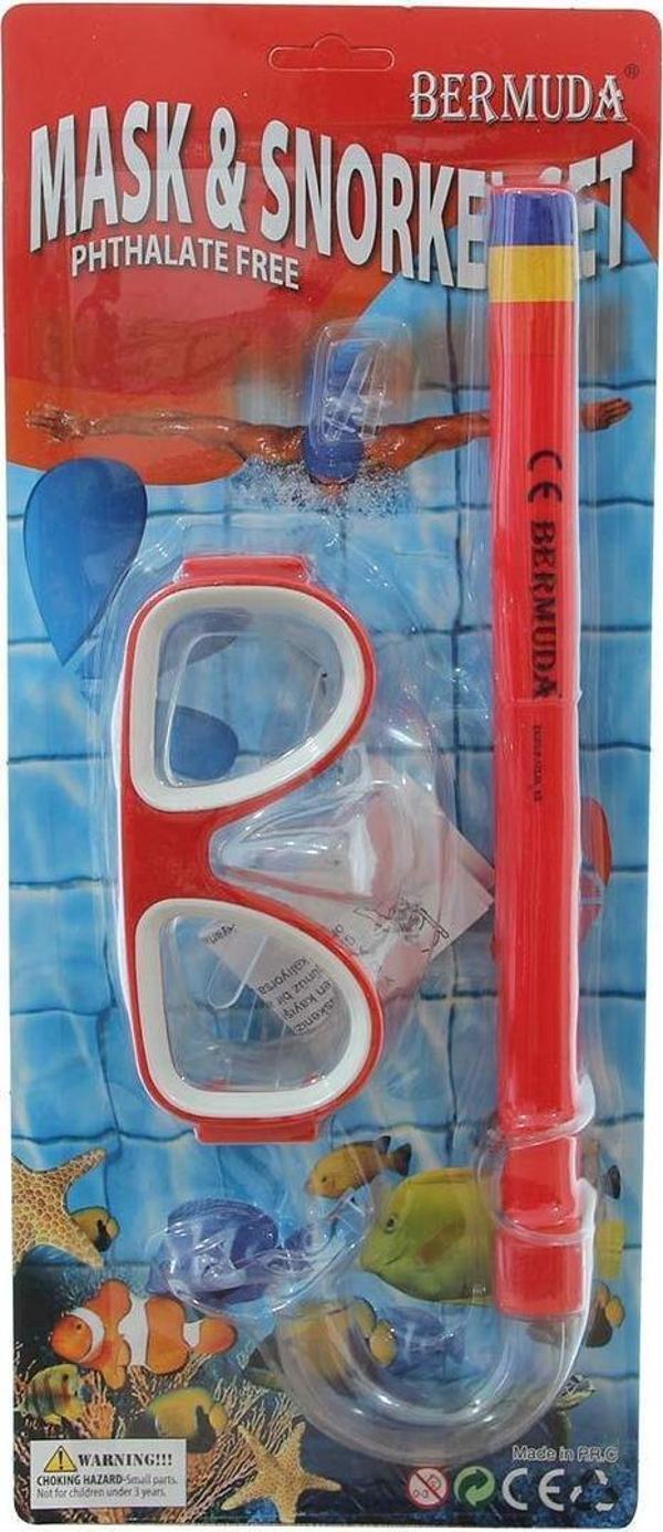 Bermuda Cobra Klasik Maske Şnorkel Set KIRMIZI - Image 1