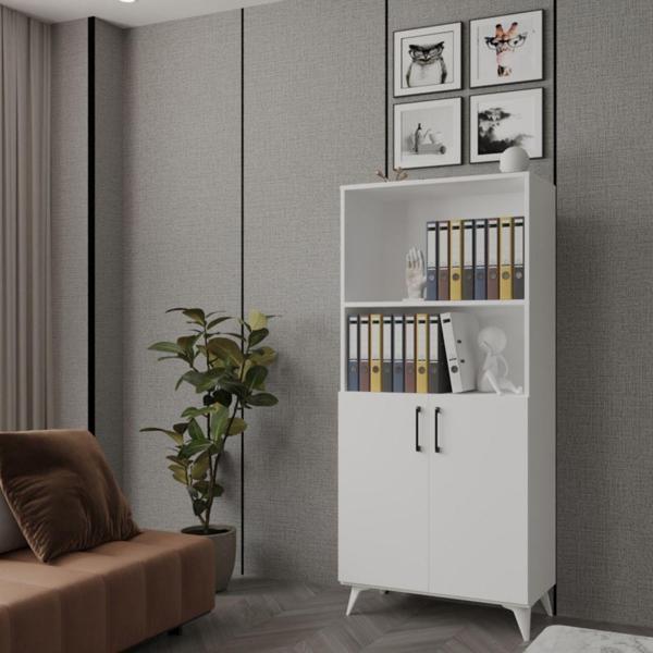Viesmo Nova 4 Raflı Dosya Dolabı, Ofis Dolabı Beyaz - Image 1