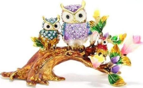 Swarovski Dal Üstünde 3'lü Baykuş - Image 1