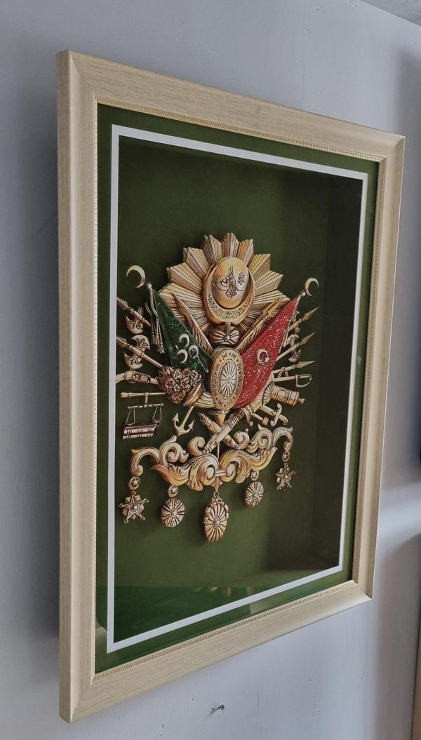 Marina Hediyelik Osmanlı Turası Temalı - Üç Boyutlu Rölyef Tablo  80X62 Cm - Image 1
