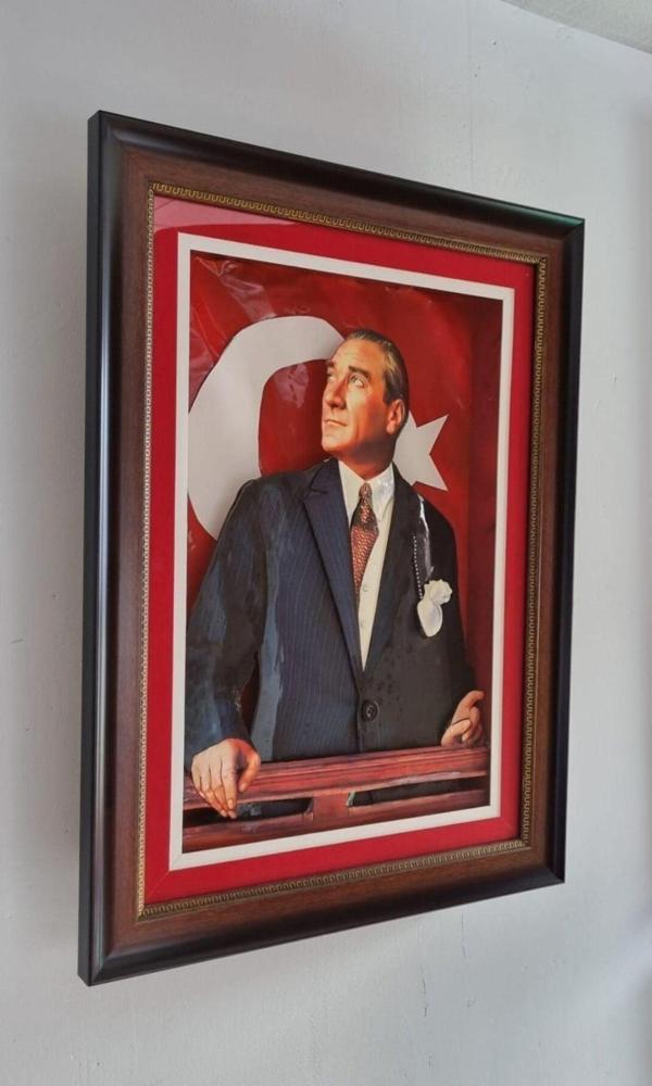 Marina Hediyelik Üç Boyutlu - Atatürk Temalı Rölyef Tablo - 60X45 Cm - Image 1