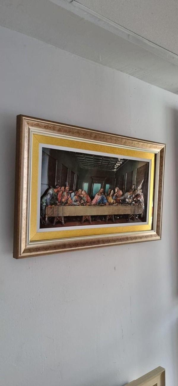 Marina Hediyelik Üç Boyutlu - Hz. İsanın Son Yemeği Temalı Rölyef Tablo - 62X45 Cm - Image 1