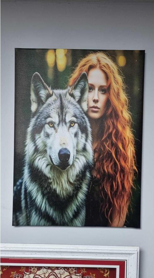 Marina Hediyelik Kurt-Kadın Temalı Kanvas Tablo 50X70 Cm - Image 1