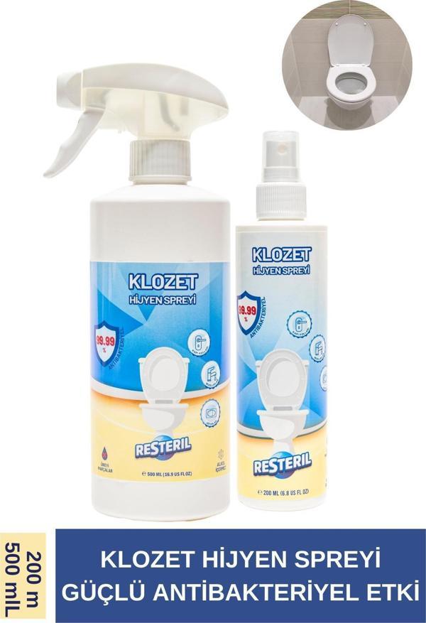 Resterıl Klozet Kapağı Su Bazlı Dezenfektan Sprey %99 Sterilizasyon Çanta Boy Hijyen Sprey 200-500ml - Image 1