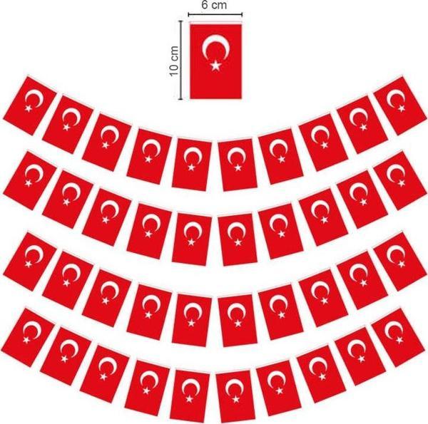Küçük ipli Türk Bayrağı Kağıt İpli Bayrak - 1 Adet - Image 1