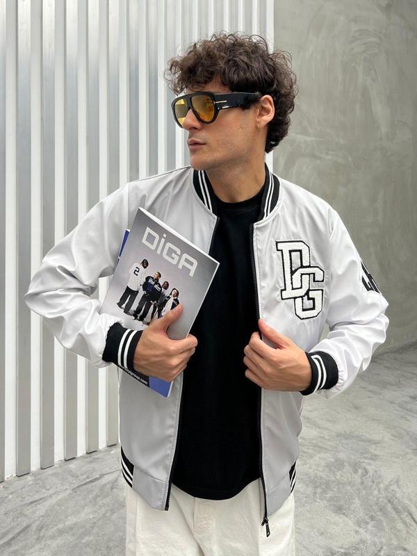 Maroni Erkek Nakışlı Oversize Kolej Ceket - Image 1