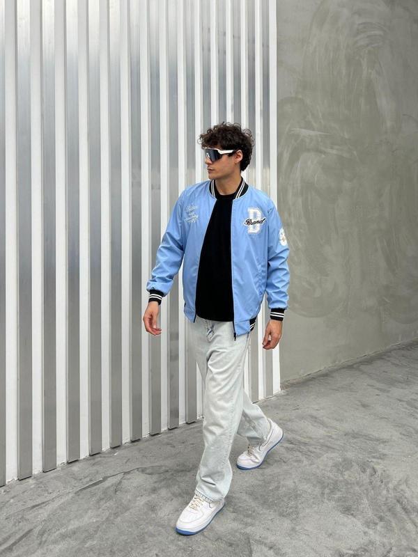 Maroni Erkek Nakışlı Oversize Kolej Ceket - Image 1