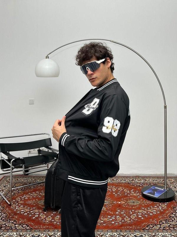 Maroni Erkek Nakışlı Oversize Kolej Ceket - Image 1