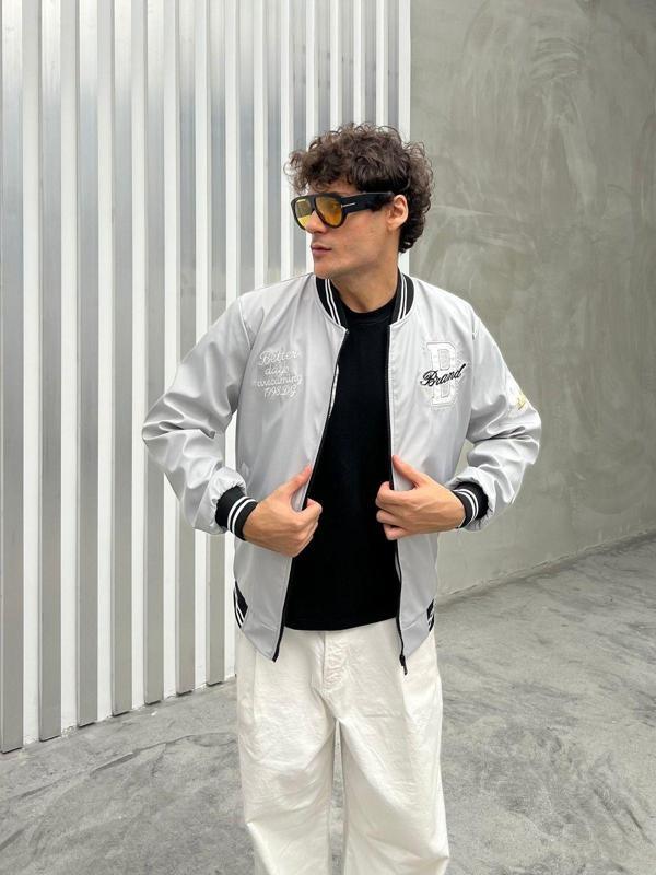 Maroni Erkek Nakışlı Oversize Kolej Ceket - Image 1