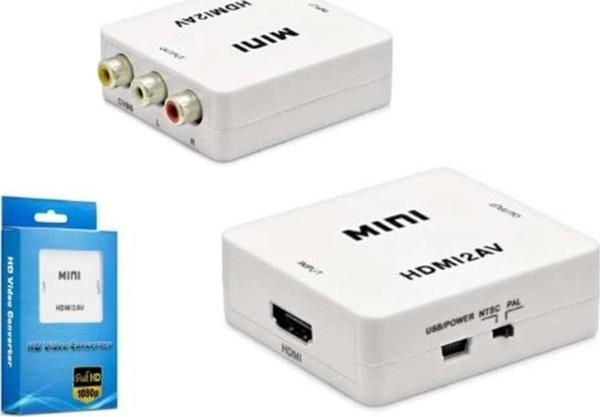 HADRON HDX1281 HD VIDEO CONVERTOR HDMI (IN) TO AV (OUT) BEYAZ - Image 1