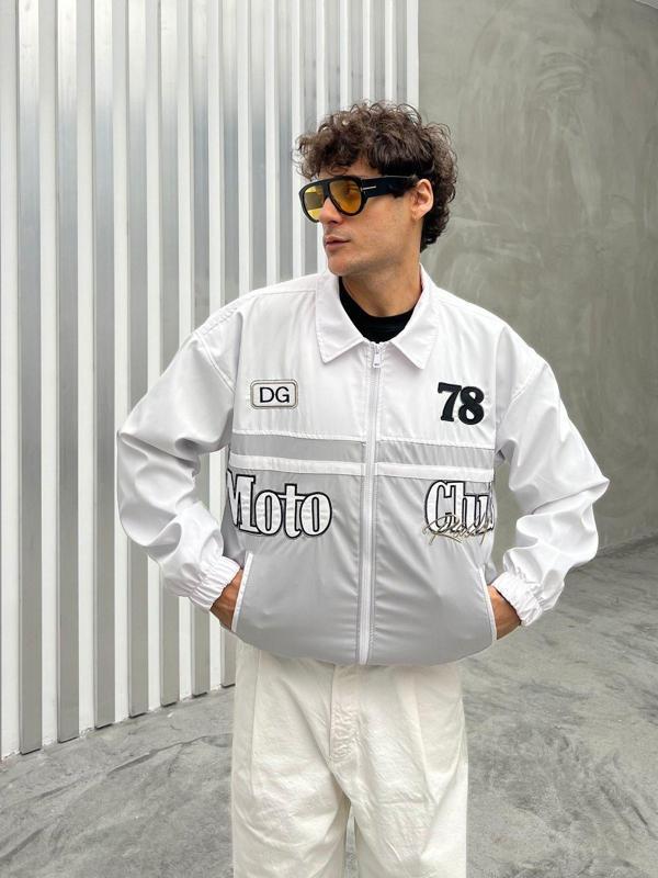 Maroni Erkek Oversize Nakışlı Kolej Ceket - Image 1