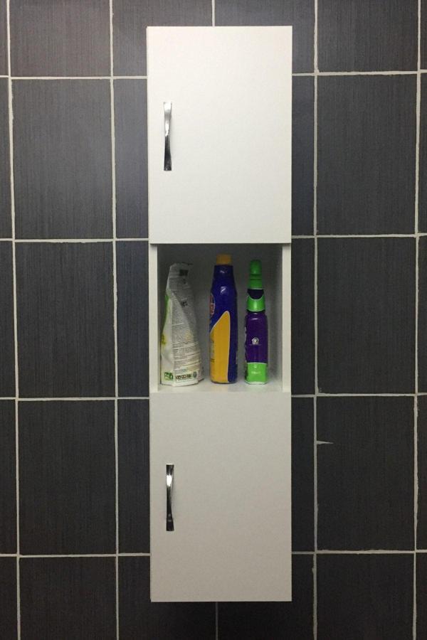 Irmak Mobilya 2 Kapaklı Bölmeli Banyo Asma Boy Dolabı Çok Amaçlı Duvara Monteli Dolap - Image 1