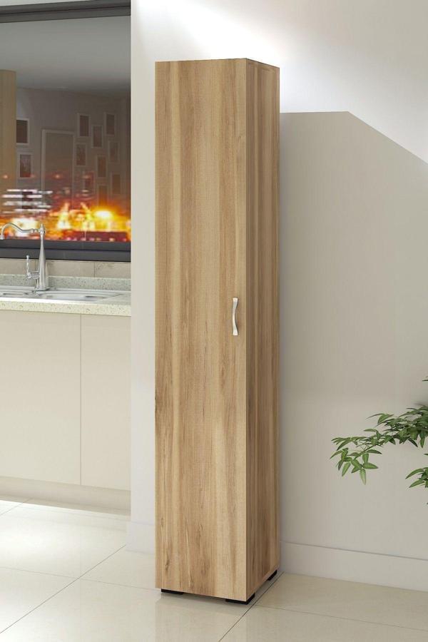 IRMAK DÜNYASI Irmak Mobilya Tek Kapaklı 5 Raflı Safir Renkli Çok Amaçlı Banyo Mutfak Kiler Dolabı Tek Kapılı Dolap - Image 1