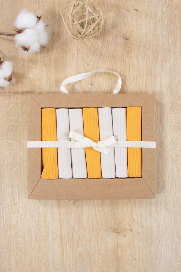 Bebek Ağız Silme Mendili Hastane Çıkışı Natural % 100 Pamuk Kumaş 7 li  STL6873 - Image 1