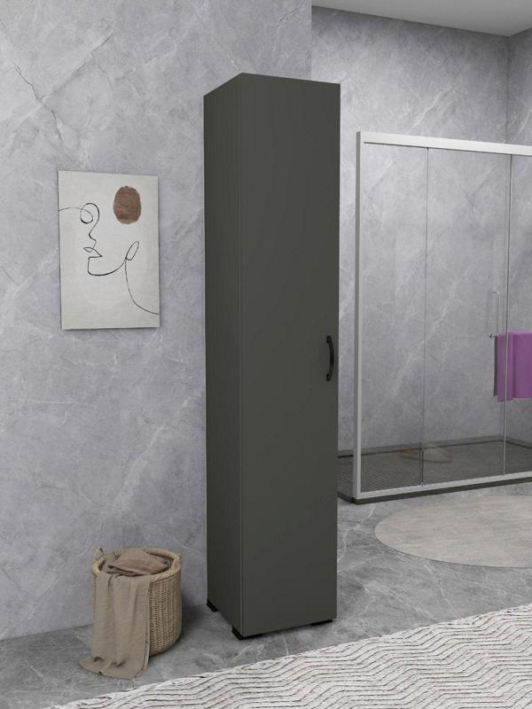 IRMAK DÜNYASI Irmak Mobilya Tek Kapaklı 5 Raflı Çok Amaçlı Banyo Mutfak Kiler Dolabı Tek Kapılı Dolap - Image 1