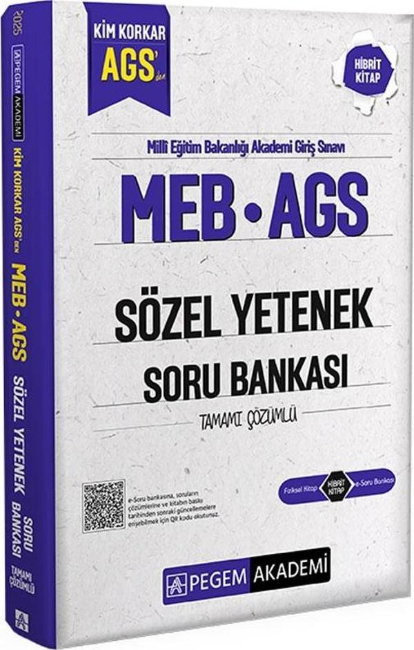 MEB AGS Kim Korkar Sözel Yetenek Soru Bankası Tamamı Çözümlü - Pegem Akademi Yayıncılık - Image 1