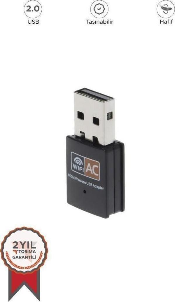 Torima YD-48  USB 2.0 600 Mbps Mini Wifi Adaptörü Kablosuz Alıcı - Image 1