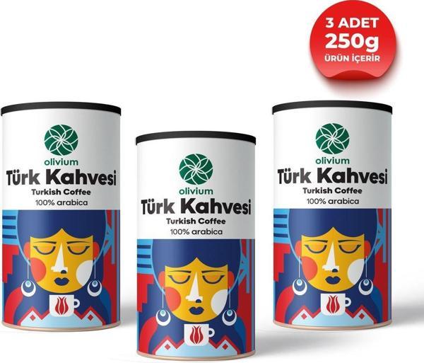 Olivium Türk Kahvesi Teneke Kutu (3X250Gr) - Image 1