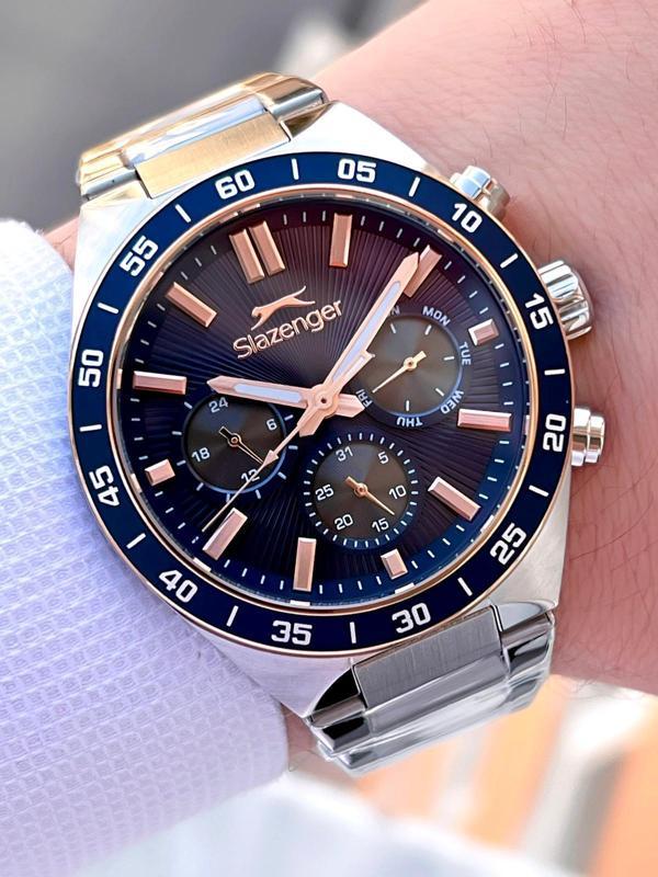 Slazenger Çelik Kordon Çelik Kasa 10 Atm İç Kadran Fonksiyonları Aktif Erkek Kol Saati ESL.2510.2.03 - Image 1