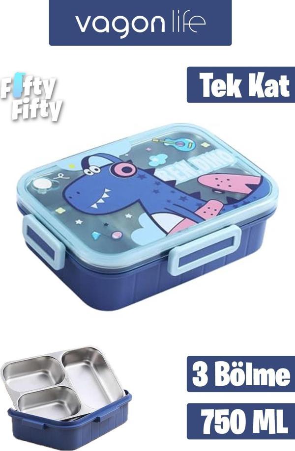 Vagonlife Lunch Box 750 ML (Sızdırmaz,Karışmaz Üç Bölmeli) Yeni Nesil Sefer Tası-FFLBOX50555 - Image 1
