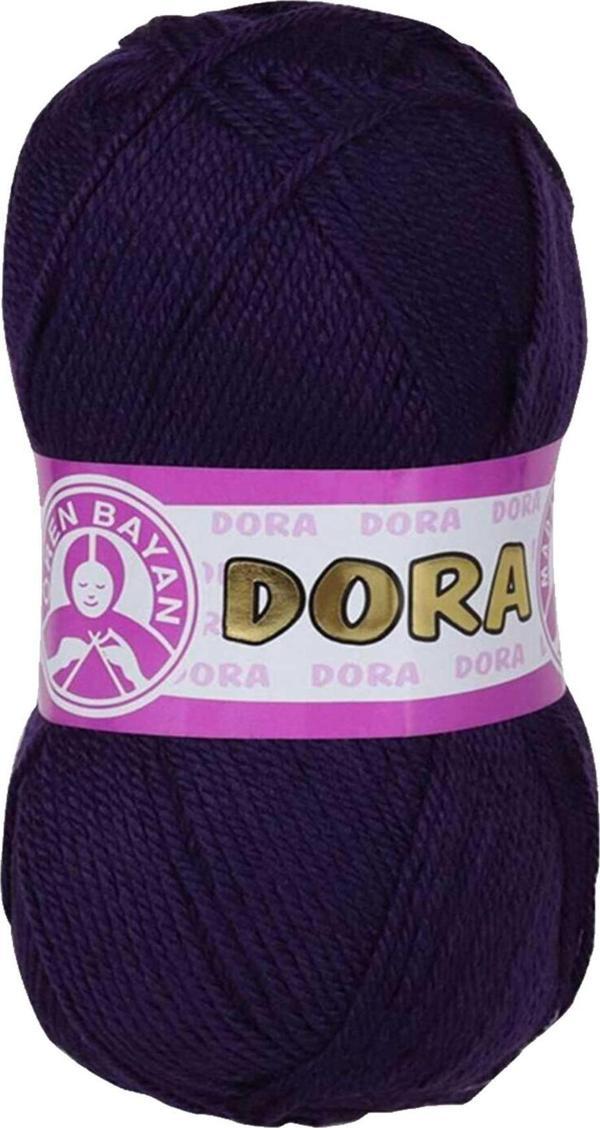 1 Adet Dora El Örgü İpi Yünü 100 gr 060 Koyu Mor - Image 1