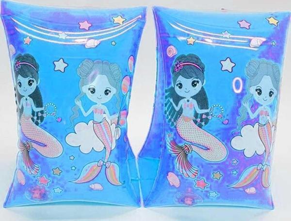 Bermuda Deniz Kızı Figürlü Şişme Deniz Kolluk 30*15cm MAVİ - Image 1