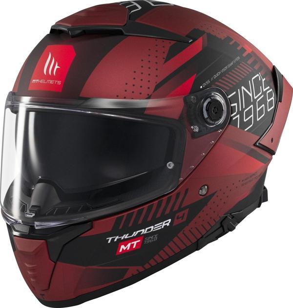 KASK MT THUNDER 4 SV LUMİNENCE D5 MAT KIRMIZI - Image 1