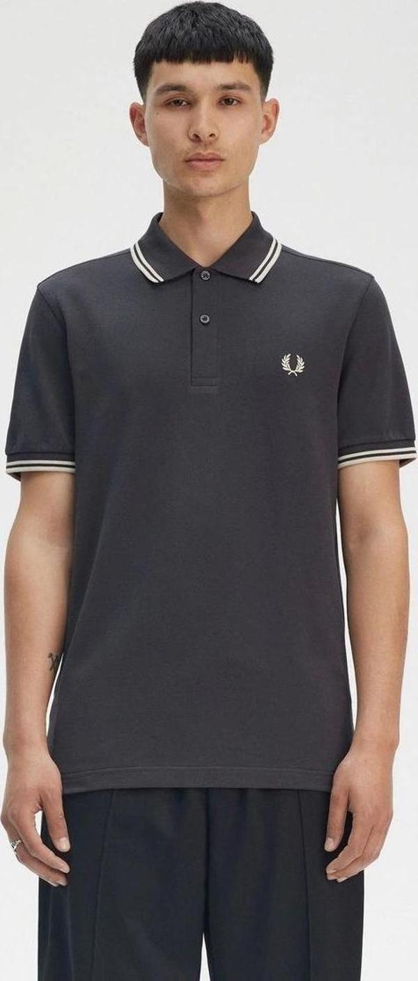 Fred Parry Erkek Antrasit Polo Yaka T-shirt - Image 1
