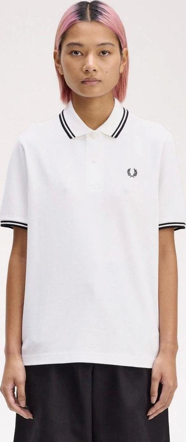 Fred Parry Kadın Beyaz Polo Yaka T-shirt - Image 1
