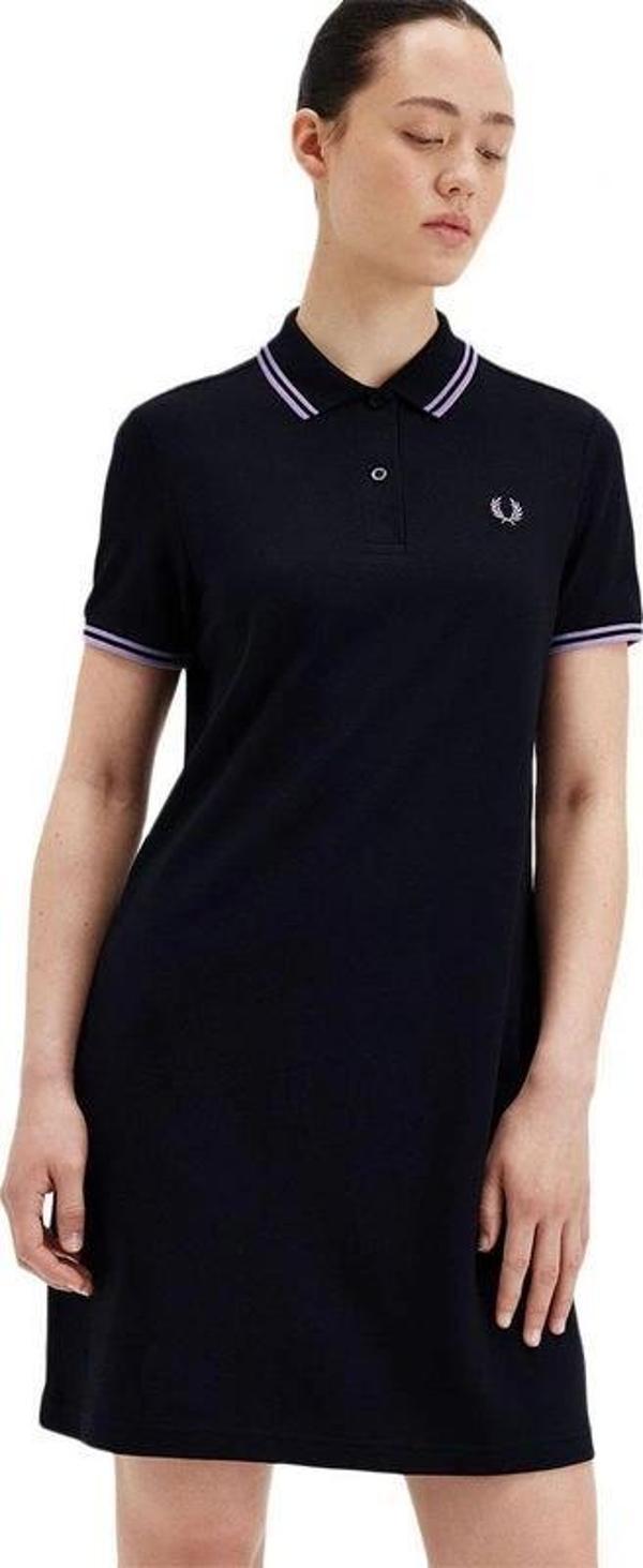 Fred Parry Kadın Siyah Polo Yaka Elbise - Image 1