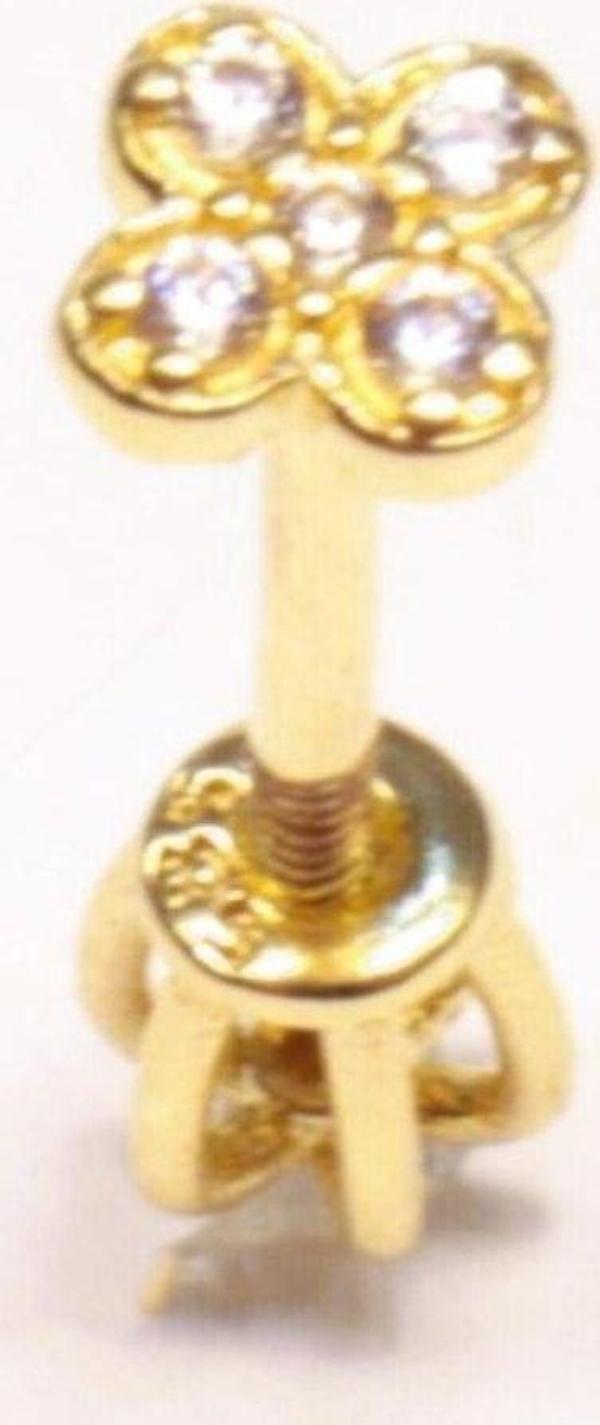 Hakan Güler Kuyumculuk 14 Ayar Altın Piercing Tragus Küpe - Image 1