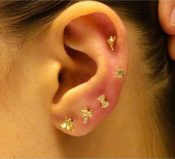 Hakan Güler Kuyumculuk 14 Ayar Altın Piercing Tragus Küpe - Image 1