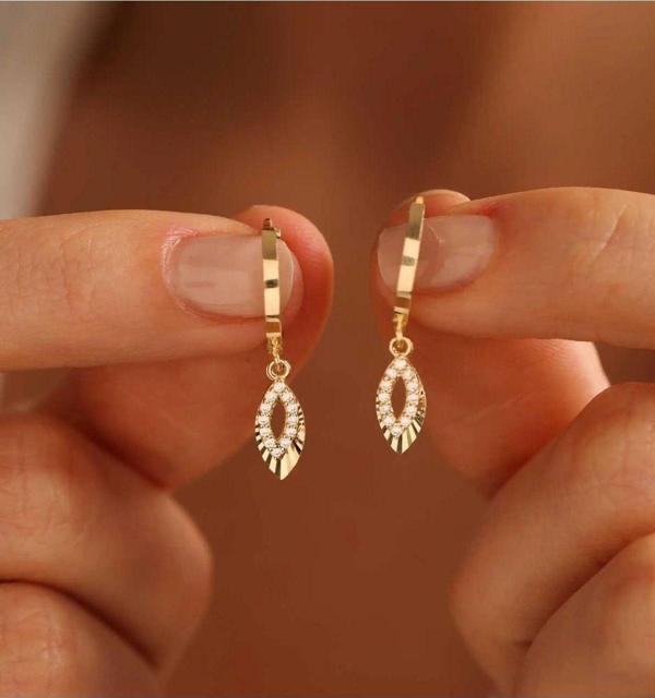 Hakan Güler Kuyumculuk Altın Sallantılı Damla Küpe - Image 1