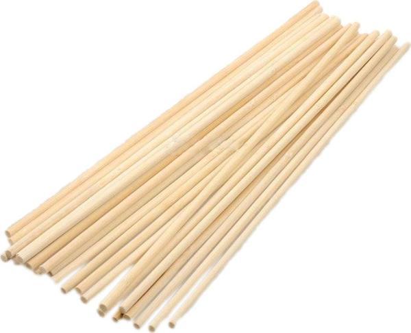 Ahşap Çöp Şiş Çubuğu Uzun DÜZ UÇLU  5 MMX350 MM  (100 Adet) - Image 1