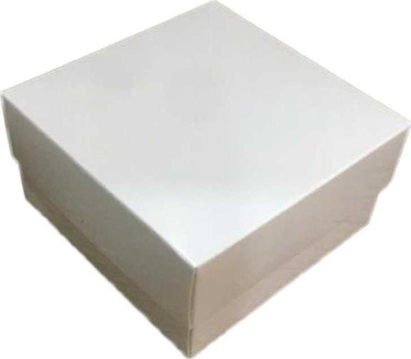 Komple Karton Kutu Düz Renk 10X10x5 CM  (25 Adet)  Beyaz - Image 1