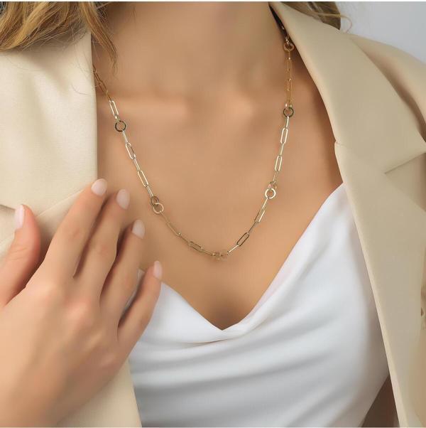 Dores Gold Halkalı Ataş Zincir Kolye 14 Ayar Altın - Image 1