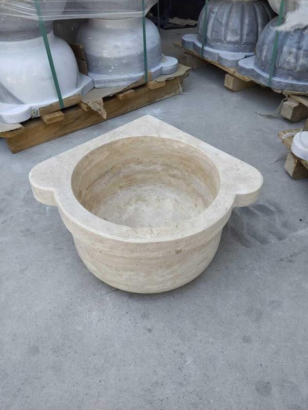 Sipahi Marble Traverten Düz Köşe Kurna - Image 1