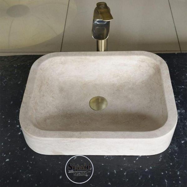 Sipahi Marble Klasik Traverten Köşeli Lavabo - Image 1